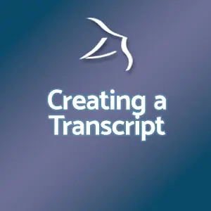 create a transcript blue